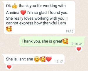 happy mom on online ESS lesson
