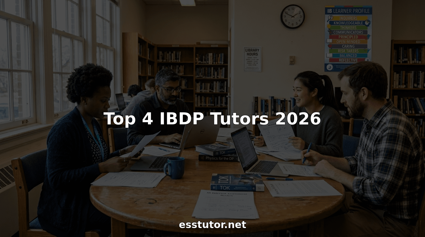 Four IBDP tutors working in library study area