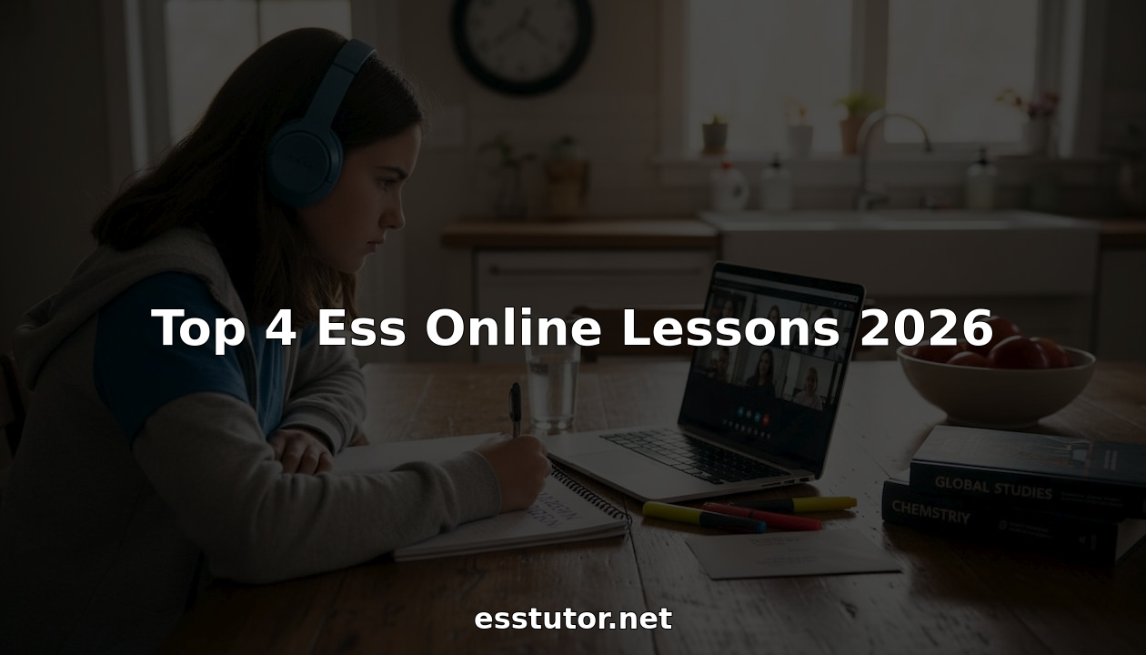 Student attending online lesson at home kitchen table