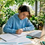Student planning IB ESS essay draft