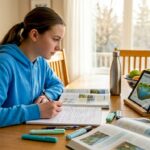 Student studying IB ESS ecosystem notes