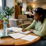 Student writing ESS essay argument notes