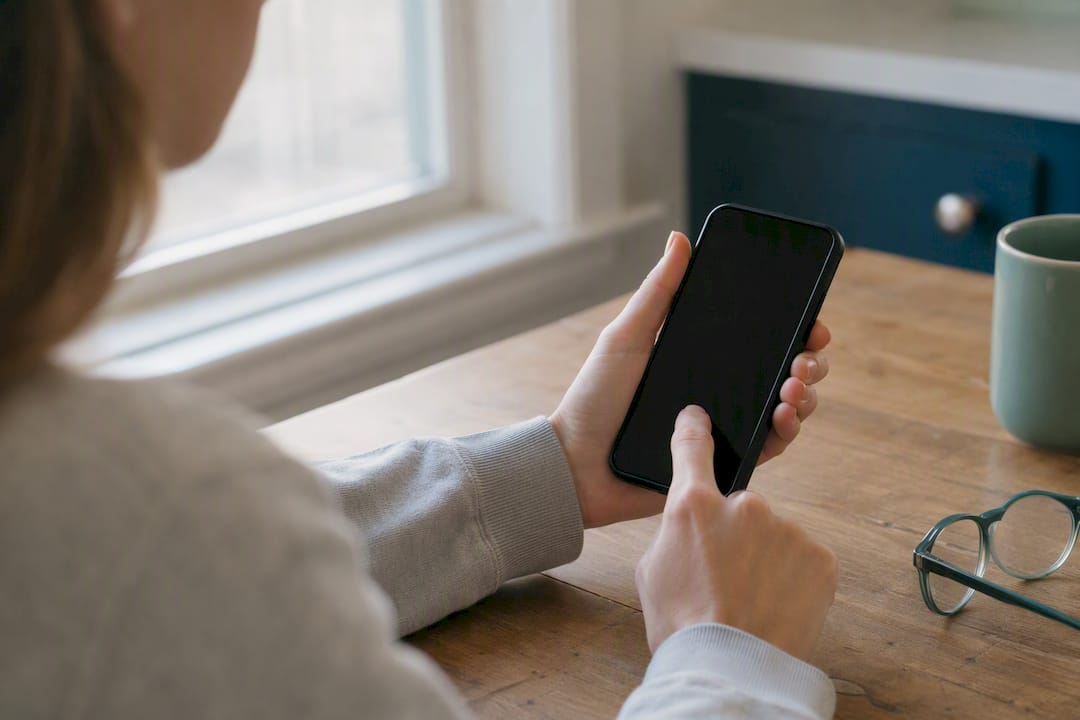 Hand canceling tutoring appointment on phone