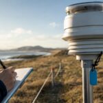Student recording a geography fieldwork anomaly