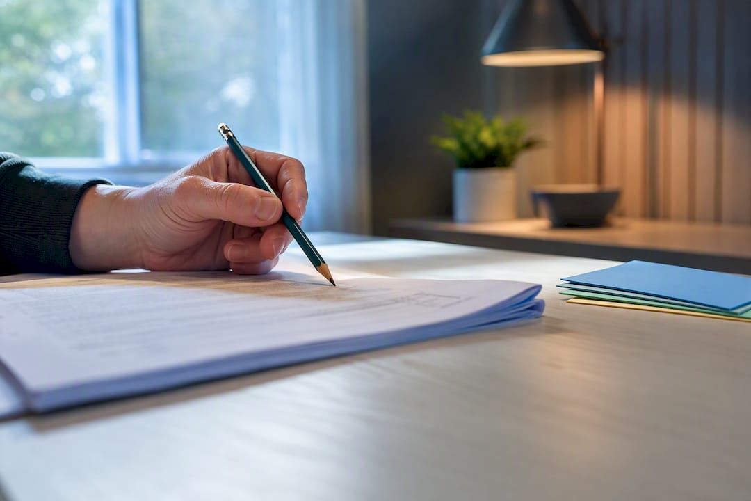 Examiner reviewing an environmental assessment script