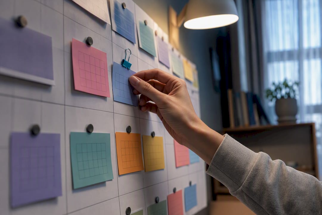 Student arranging an IB deadline calendar