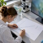 Student reviewing an environmental science graph