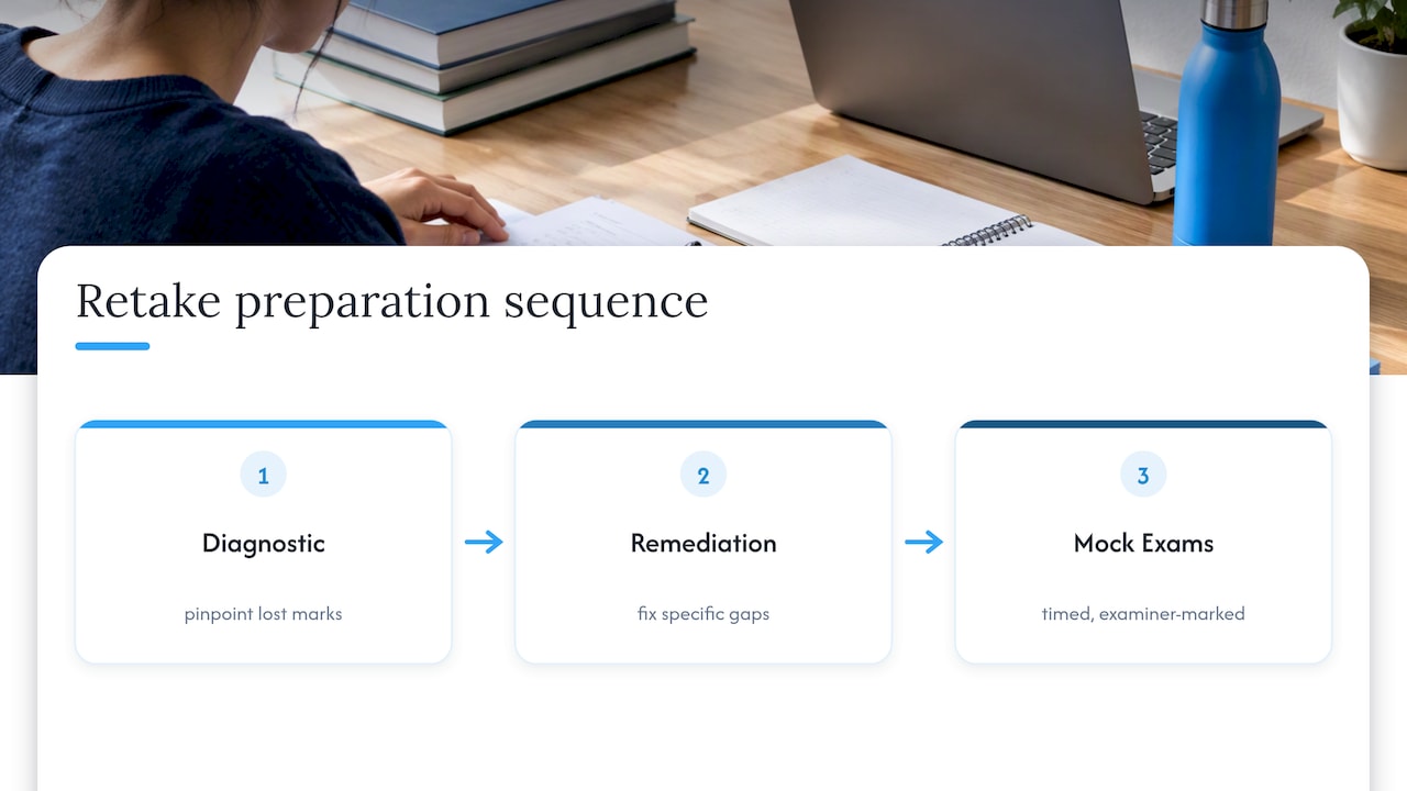 Three-stage IB retake preparation sequence